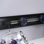 Prise de courant Anglaise BS3 - Bague aluminium - Led bleu