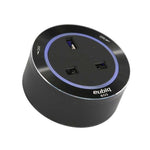 Prise de courant Anglaise BS3 - Bague aluminium - Led bleu