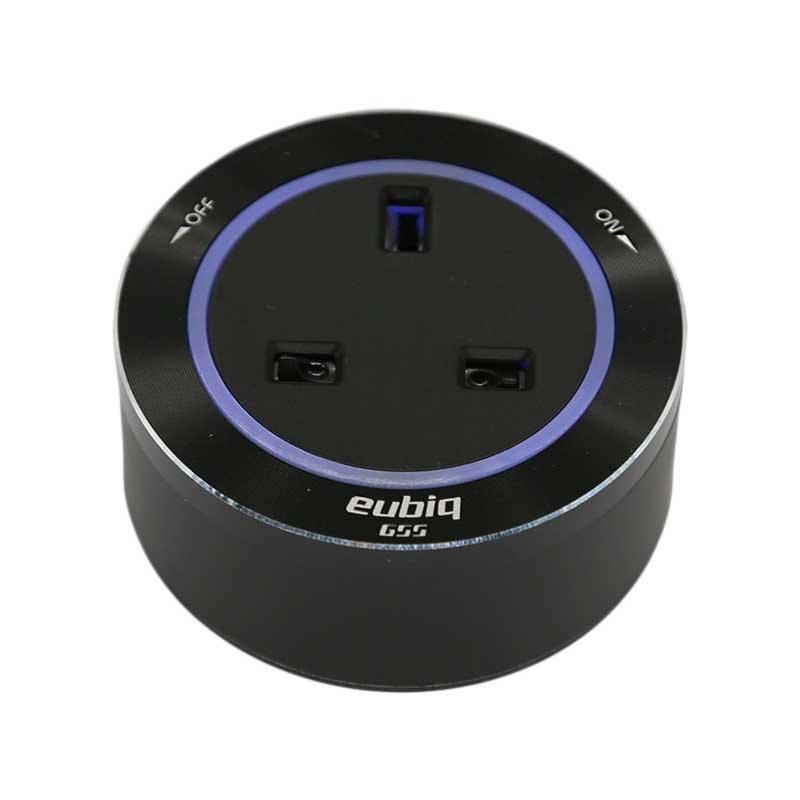 Prise de courant Anglaise BS3 - Bague aluminium - Led bleu
