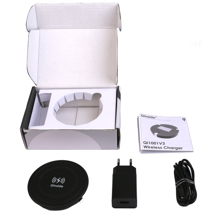 Chargeur induction Qi1001-V4 + 1 Récepteur Micro USB Qi2001 Offert