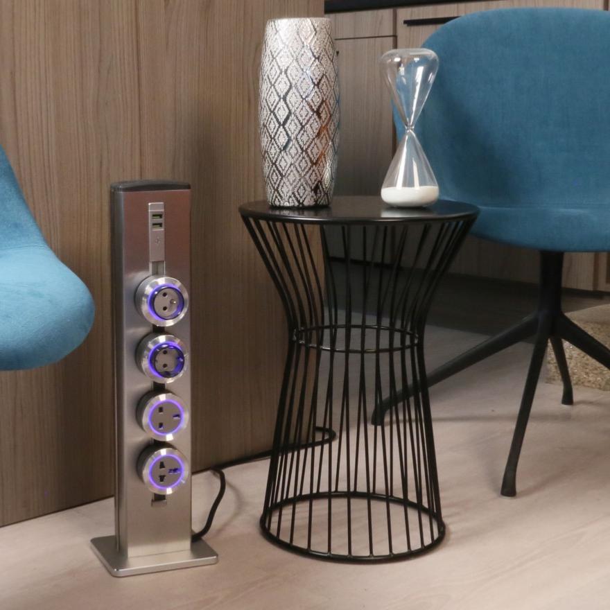 TT 1.0 - Colonnette électrique deux faces - 4 x USB