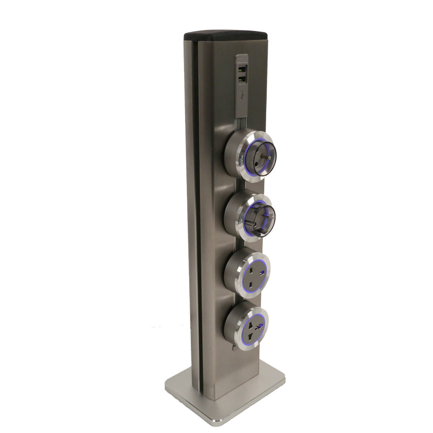 TT 1.0 - Colonnette électrique deux faces - 4 x USB