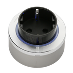 Prise de courant Européenne GS3 - Bague aluminium - Led bleu