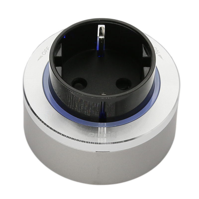 Prise de courant Européenne GS3 - Bague aluminium - Led bleu