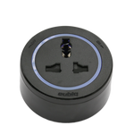 Prise de courant Internationale ITL4 Noire - Bague plastique Noire - Led Bleu