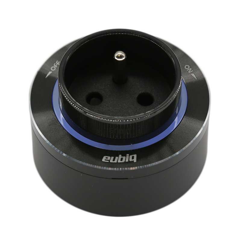 Prise de courant Française FR3 - Bague Alu - Led Bleu