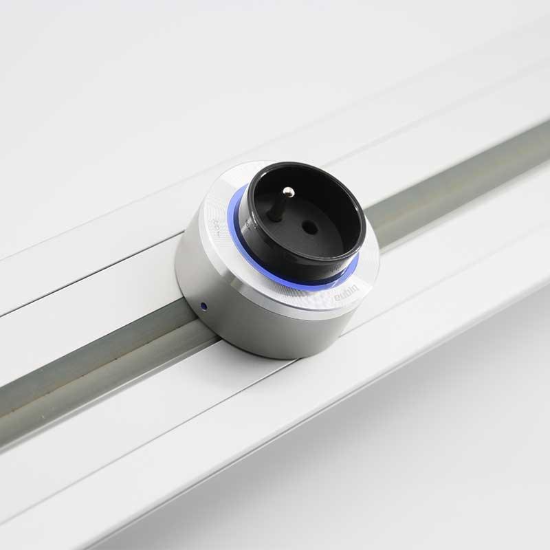 Prise de courant Française FR3 - Bague Alu - Led Bleu