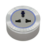 Prise de courant Internationale ITL3-L Titane - Bague Alu - Led Bleu