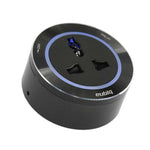 Prise de courant Internationale ITL3 Noire - Bague Alu - Led Bleu