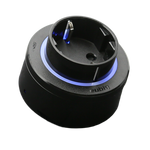 Prise de courant Schuko GS4-L Noire - Bague plastique Noire - Led Bleu