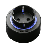 Prise de courant Schuko GS4-L Noire - Bague plastique Noire - Led Bleu